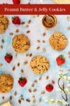 A Pinterest graphic for Peanut butter and jelly cookies.