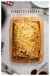 A Pinterest graphic for Turkey En Croute.